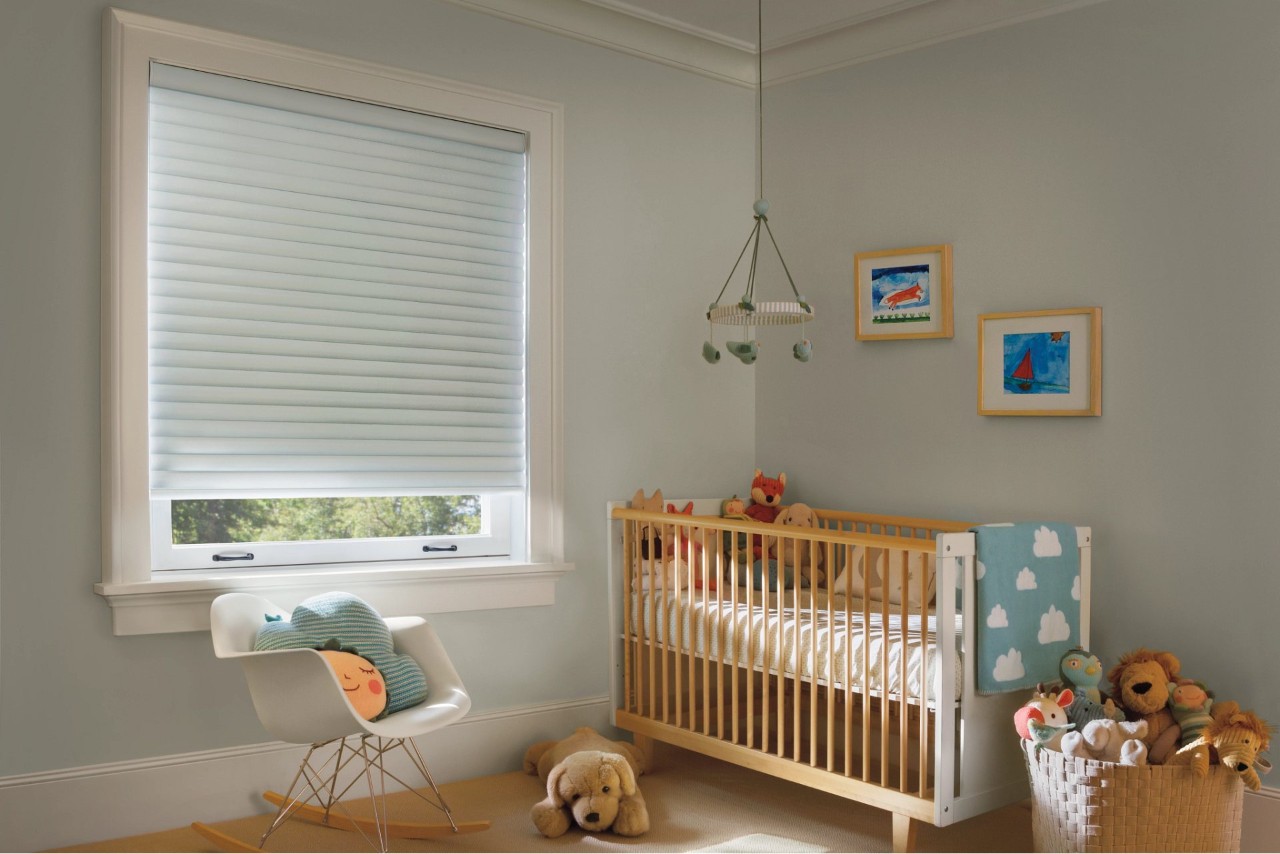 Hunter Douglas Solar Shade in Baby Room